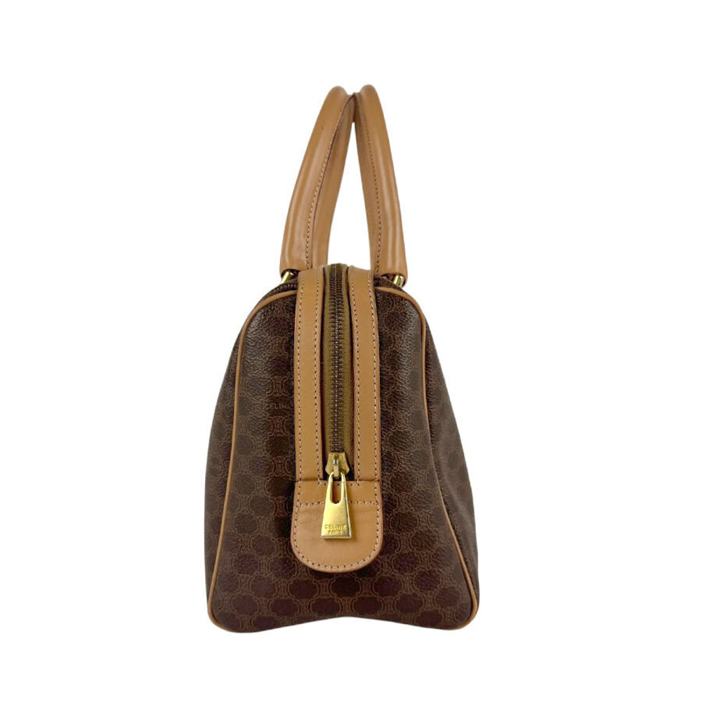 Celine Macadam Leather Handbag Brown Gold - Picture 2 of 4